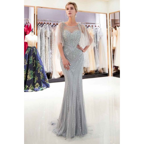 MAXINE Mermaid Sweetheart Illusion Neckline Sequins Beading Evening Dresses