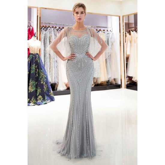 MAXINE Mermaid Sweetheart Illusion Neckline Sequins Beading Evening Dresses