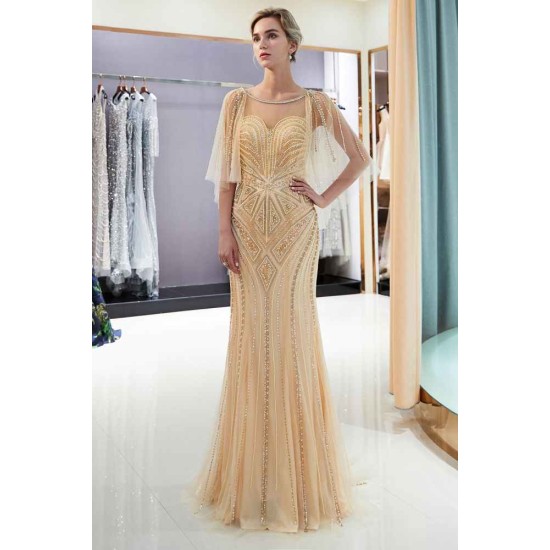 MAXINE Mermaid Sweetheart Illusion Neckline Sequins Beading Evening Dresses