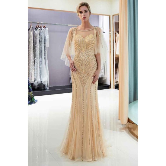 MAXINE Mermaid Sweetheart Illusion Neckline Sequins Beading Evening Dresses