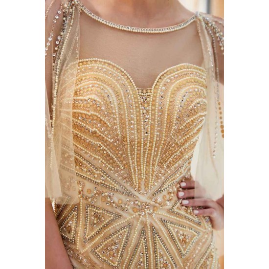 MAXINE Mermaid Sweetheart Illusion Neckline Sequins Beading Evening Dresses