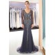 MAUREEN Mermaid V-neck Long Sleevess Charming Beading Evening Dresses