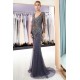 MAUREEN Mermaid V-neck Long Sleevess Charming Beading Evening Dresses