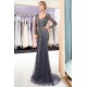 MAUREEN Mermaid V-neck Long Sleevess Charming Beading Evening Dresses