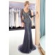 MAUREEN Mermaid V-neck Long Sleevess Charming Beading Evening Dresses