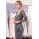 MAUREEN Mermaid V-neck Long Sleevess Charming Beading Evening Dresses