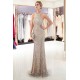 MAURA Mermaid Halter Sleeveless Long Sequined Pattern Evening Dresses