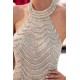 MAURA Mermaid Halter Sleeveless Long Sequined Pattern Evening Dresses