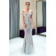 MAUDE Mermaid Off-the-shoulder Long Sequins Silver Evening Gowns