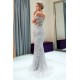 MAUDE Mermaid Off-the-shoulder Long Sequins Silver Evening Gowns
