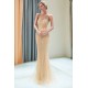 MATILDA Mermaid Floor Length Sleeveless Beading Golden Evening Dresses