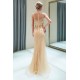 MATILDA Mermaid Floor Length Sleeveless Beading Golden Evening Dresses