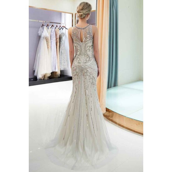 MARVEL Mermaid Sleeveless Long Evening Dresses with Gorgeous Beading