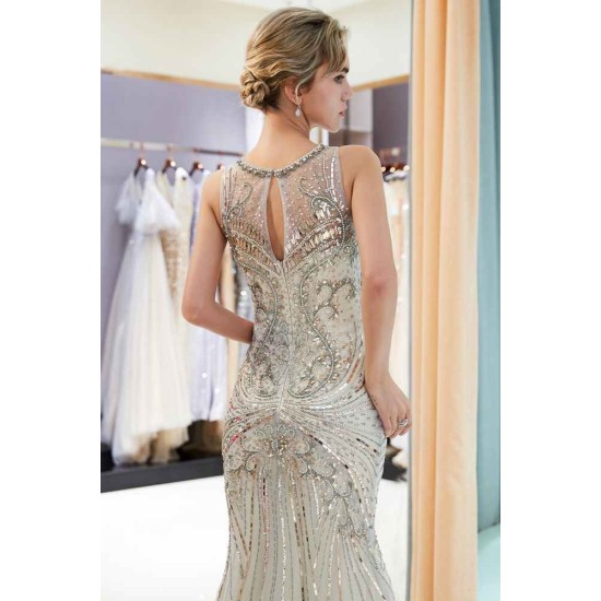 MARVEL Mermaid Sleeveless Long Evening Dresses with Gorgeous Beading