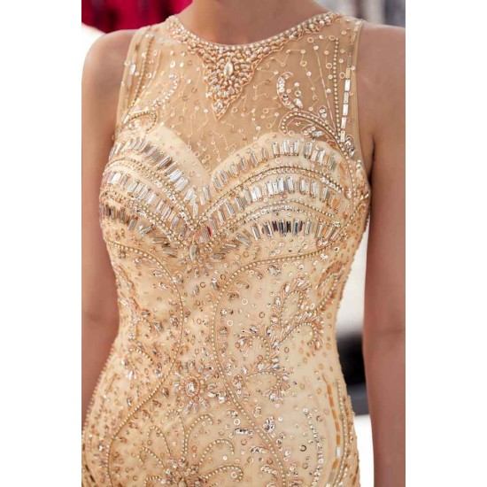 MARVEL Mermaid Sleeveless Long Evening Dresses with Gorgeous Beading