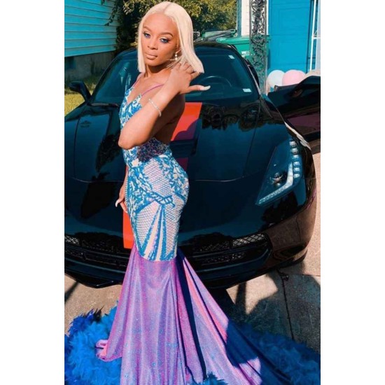 Spaghetti Slim Mermaid Long evening dress Charming Sleeveless Party Dress