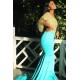 Mermaid Evening Gowns Short Sleeve Appliques