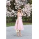 Light Pink Halter Sleeveless Summer Homecoming Dress with Belt