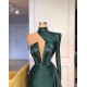 Glamorous High Neck One Shoulder Long Sleeve Mermaid Evening Gowns With Crystals