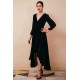 Black Long sleeves High low Chiffon Evening Dress