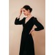 Black Long sleeves High low Chiffon Evening Dress