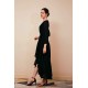 Black Long sleeves High low Chiffon Evening Dress