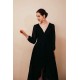 Black Long sleeves High low Chiffon Evening Dress