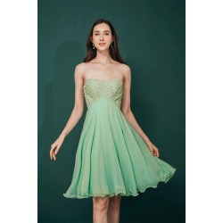 Burgundy Sweetheart Sparkle Beaded Chiffon Homecoming Dress