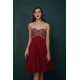 Burgundy Sweetheart Sparkle Beaded Chiffon Homecoming Dress