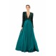 Elegant Long sleeve Deep V-neck Dark green Evening Dress | Ballbella Real Shooting