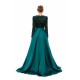Elegant Long sleeve Deep V-neck Dark green Evening Dress | Ballbella Real Shooting