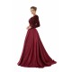 Elegant Long sleeve Deep V-neck Dark green Evening Dress | Ballbella Real Shooting