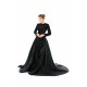 Elegant Long sleeve Sequin Evening Dress with Detachable Skirt | Ballbella Real Shooting