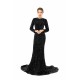 Elegant Long sleeve Sequin Evening Dress with Detachable Skirt | Ballbella Real Shooting