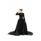 Elegant Long sleeve Sequin Evening Dress with Detachable Skirt | Ballbella Real Shooting