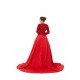 Elegant Long sleeve Sequin Evening Dress with Detachable Skirt | Ballbella Real Shooting