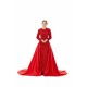 Elegant Long sleeve Sequin Evening Dress with Detachable Skirt | Ballbella Real Shooting