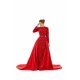 Elegant Long sleeve Sequin Evening Dress with Detachable Skirt | Ballbella Real Shooting