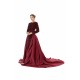 Elegant Long sleeve Sequin Evening Dress with Detachable Skirt | Ballbella Real Shooting