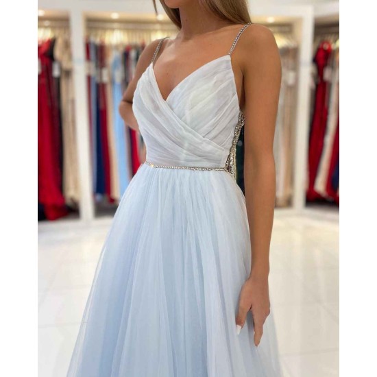 Glamorous Sweetheart Prom Dress Long Backless Tulle Evening Gowns