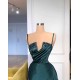 Gorgeous Spaghetti-Straps Crystal Mermaid Evening Dress With Detachable Train
