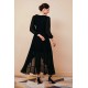 Black Long sleeves High low Chiffon Evening Dress