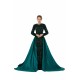 Elegant Long sleeve Sequin Evening Dress with Detachable Skirt | Ballbella Real Shooting