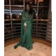 Mermaid Small Round Collar Long Sleeves Floor Length Beaded Applique Prom Dress With Cloak