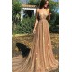 Gorgeous Sequins A-Line Long Prom Gowns New Arrival Spaghetti Straps V-Neck Evening Dress