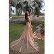Gorgeous Sequins A-Line Long Prom Gowns New Arrival Spaghetti Straps V-Neck Evening Dress