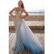 Elegant V-Neck Slim Prom Party Gowns with Detachable Train Mermaid Evening Dress