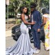 Stretch Satin V-Neck Evening Maxi Dress Sleeveless Mermaid Prom Party Gowns