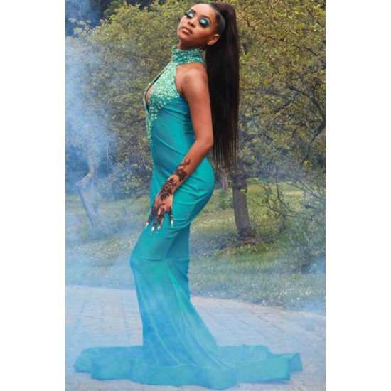 Halter Mermaid long Evening Dress party wear