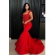 Chic Mermaid Straps Prom Party Gowns| New Arrival Long Lace Appliques Evening Gowns